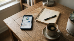 "Setting up automatic savings — checking and savings accounts with a banking app"